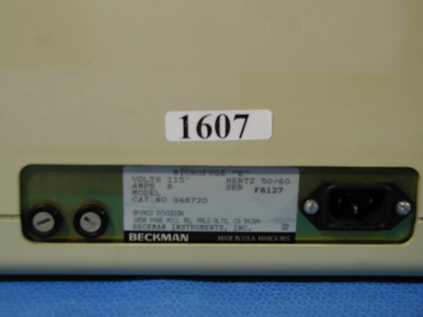 1607: Beckman Microfuge E, Centrifuge, Beckman Instruments