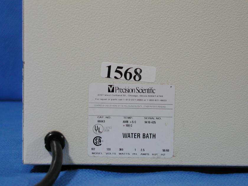 1568: Precision 182 Water Bath, Water Bath / Circulator, Precision Scientific