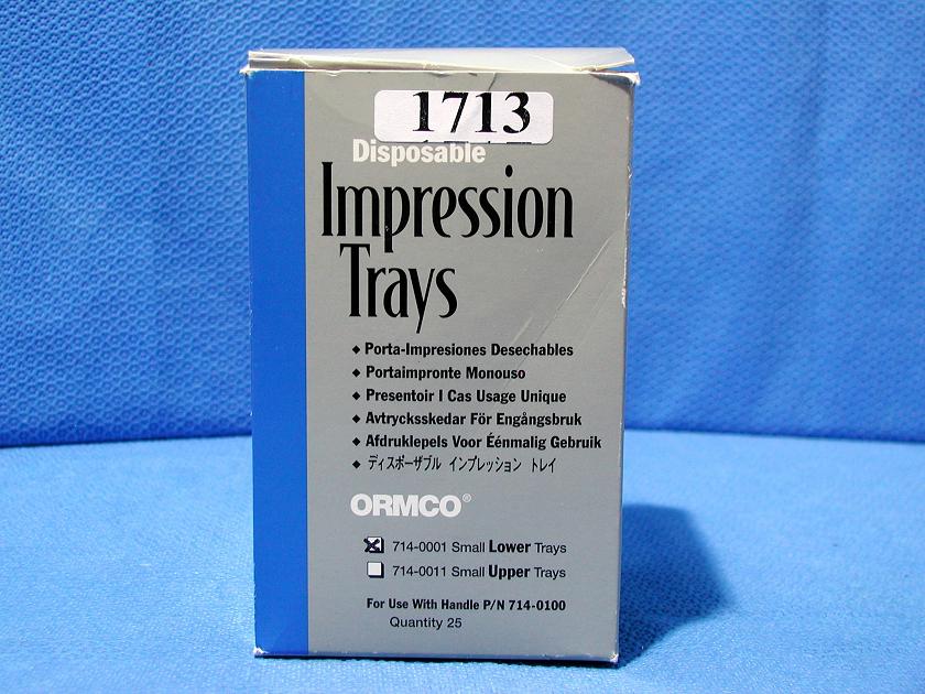 1713: Ormco Disposable Impression Trays, Dental, Sybron Dental Specialties