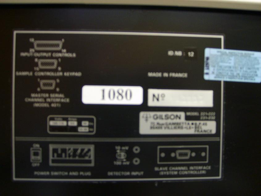 1080: Gilson Sample Changer, HPLC / FPLC, Gilson