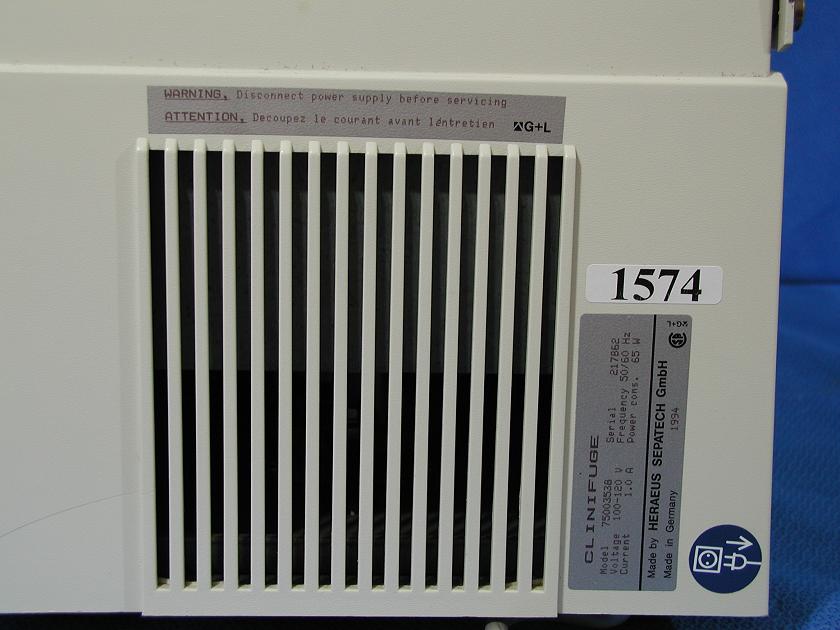 1574: Heraeus 75003538 Clinifuge, Centrifuge, Heraeus Instruments