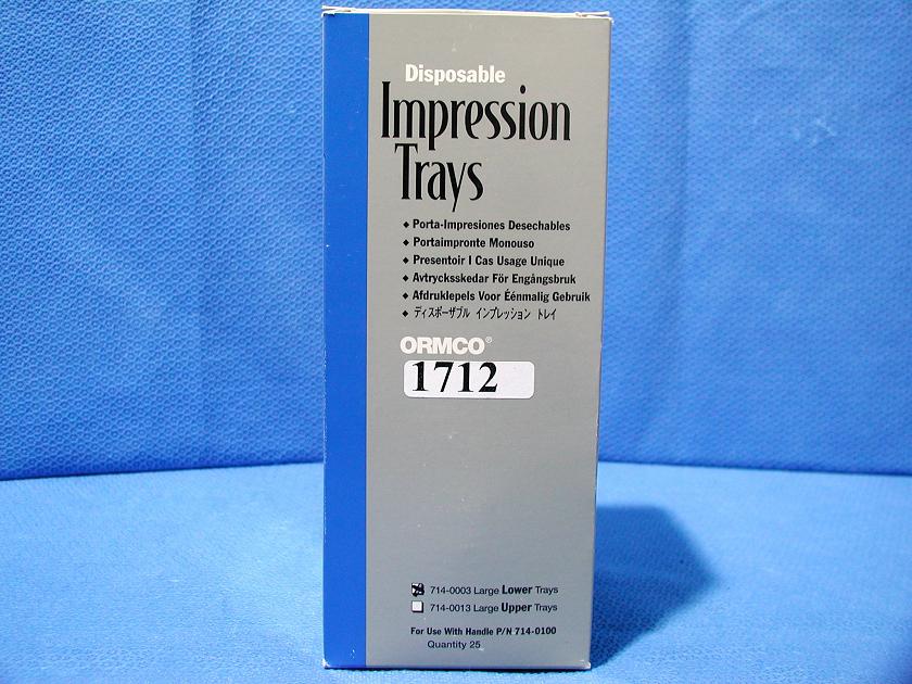1712: Ormco Disposable Impression Trays, Dental, Sybron Dental Specialties
