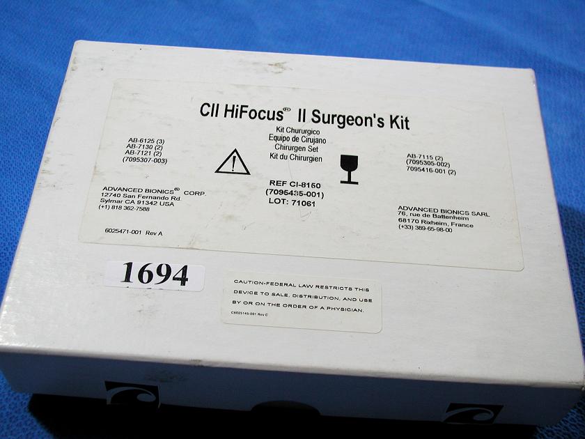 1694: Advance Bionics HiFocus II Surgeons Kit, Surgical Instrument, Advance Bionics