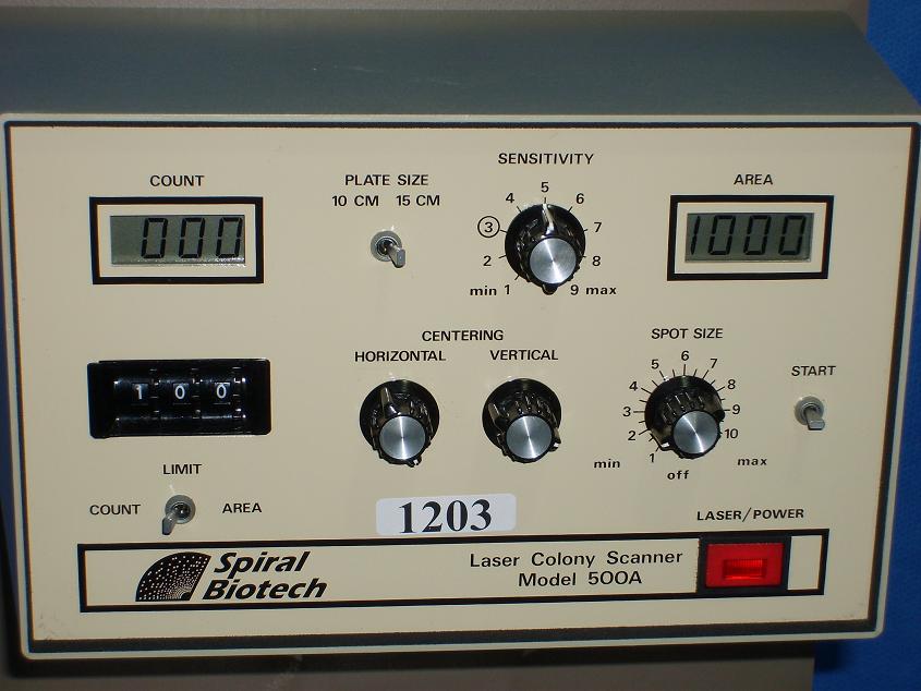 1203: Laser Colony Scanner, Particle Counter / Sizer / Analyzer, Exotech