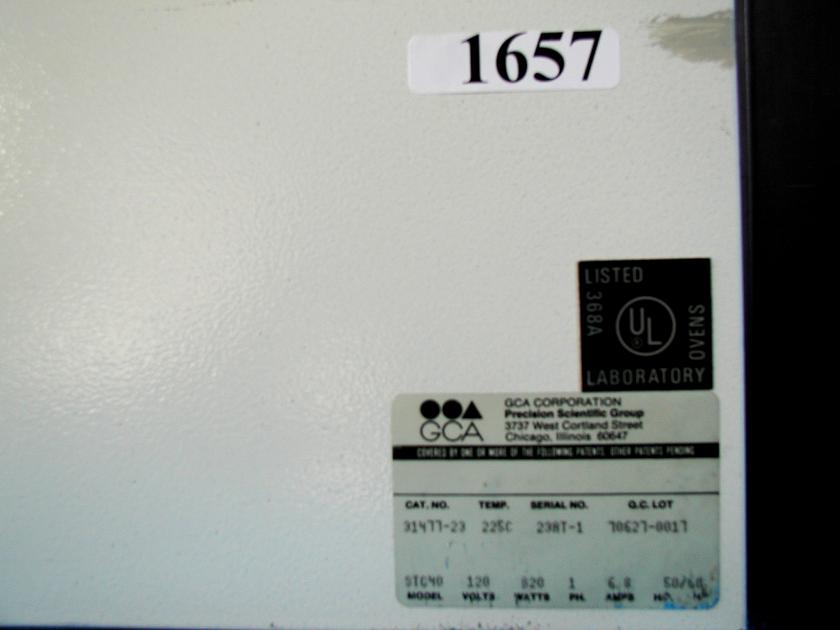 1657: Precision Gravity Convection Oven, Incubator / Oven, Precision Scientific