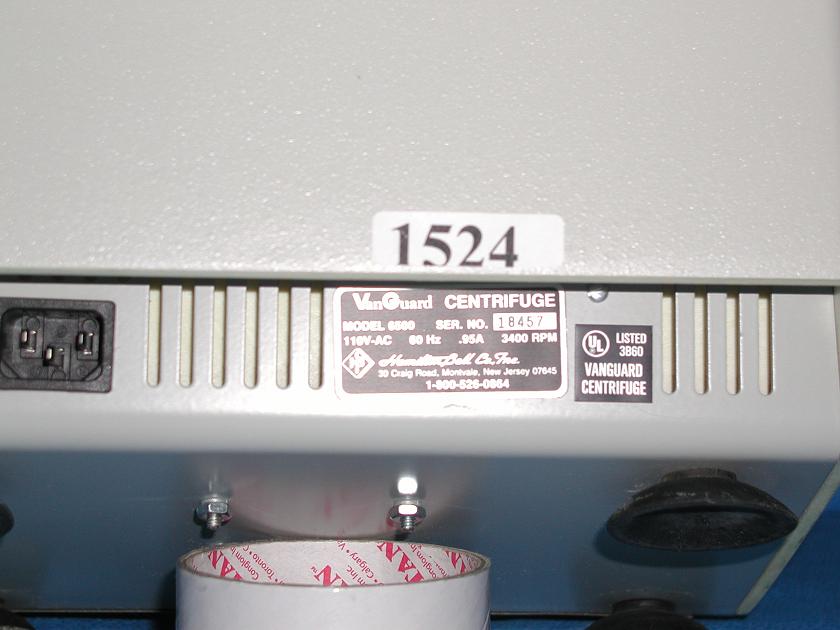 1524: VanGuard V6500 Centrifuge, Centrifuge, VanGuard