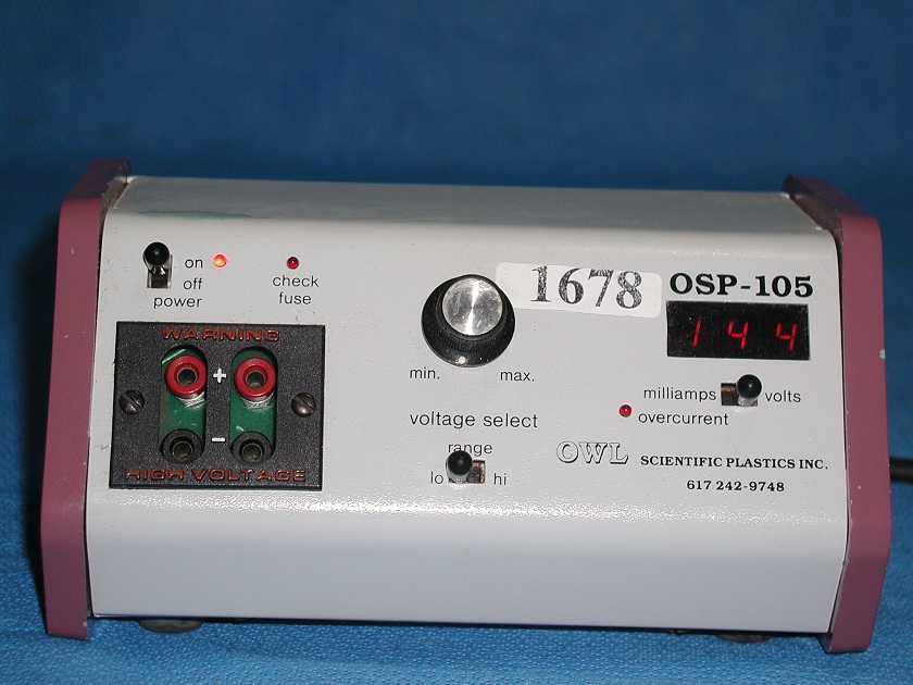 1678: OWL OSP - 105 Power Supply, Electrophoresis, Owl Scientific Plastics