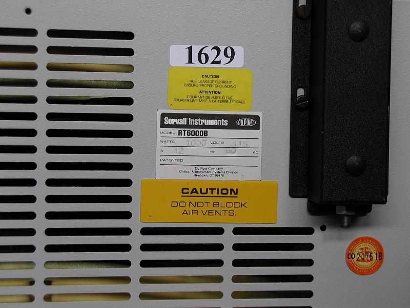 1629: Sorvall RT 6000B Refrigerated Centrifuge, Centrifuge, Sorvall