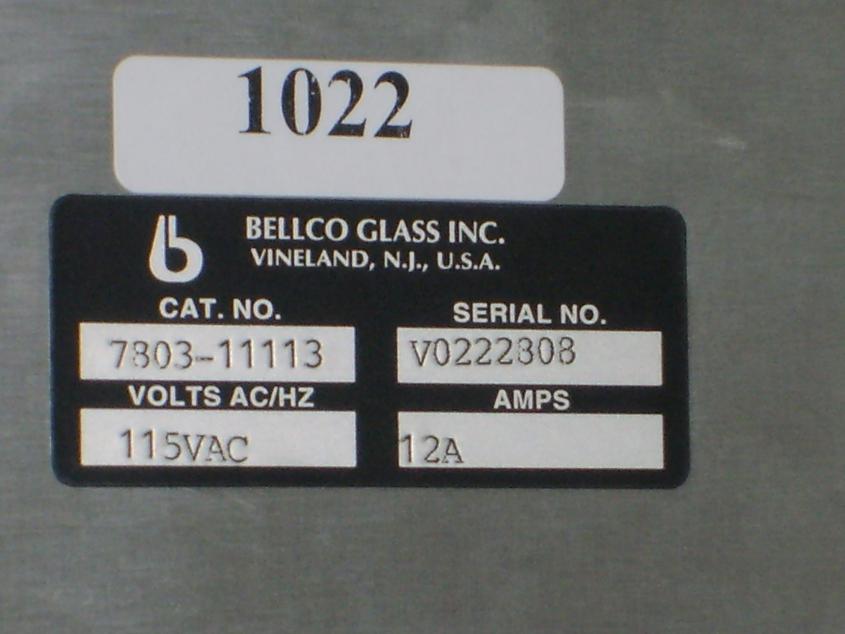 1022: Bellco Glass 503M Temperature Control, Stirrer / Heater, Bellco Glass