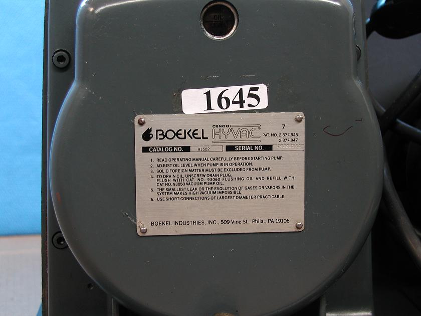 1645: Hyvac 7, Pump, Boekel Scientific
