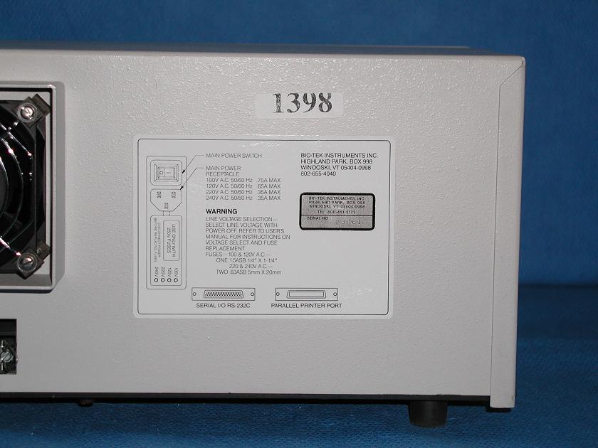 1398: Bio - Kinetics EL 312 MicroPlate Reader, MicroPlate Reader / Washer, BioTek Instruments