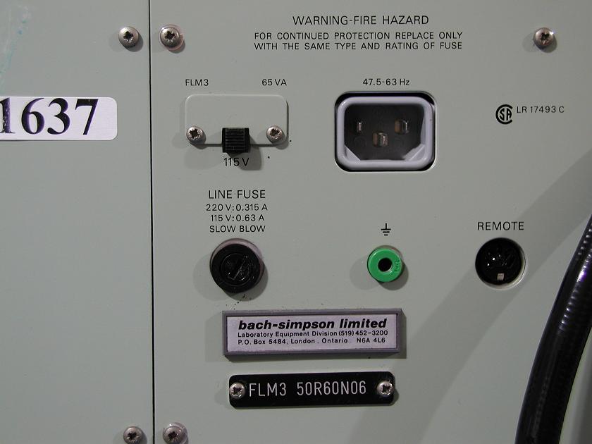 1637: Bach Simpson FLM3 Flame Photometer, Particle Counter / Sizer / Analyzer, BachSimpson