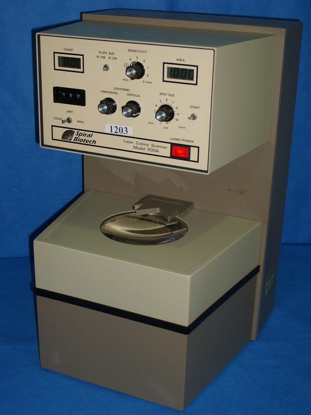 1203: Laser Colony Scanner, Particle Counter / Sizer / Analyzer, Exotech