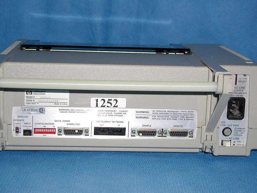 1252: HP 3396A Integrator, Chart Recorder / Integrator / Printer, HP Hewlett Packard