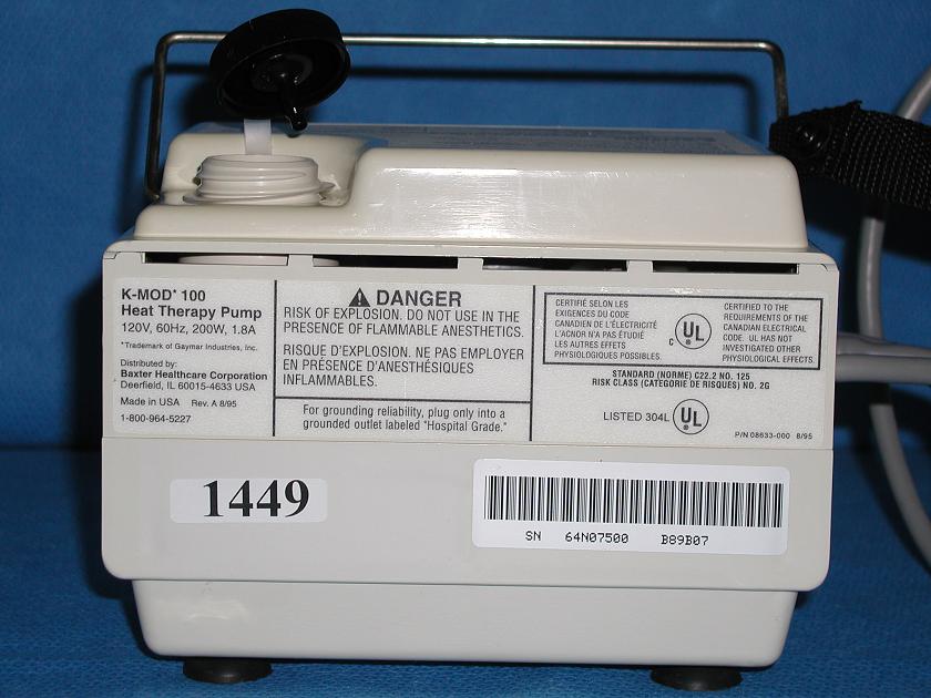 1449: Baxter Heat Therapy Pump, Clinic and Hospital instrument, Baxter Healthcare