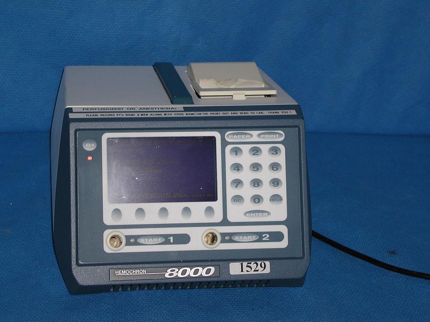 1529: Hemochron 8000 Coagulation System, Coagulation Analyzer / Timer, ITC
